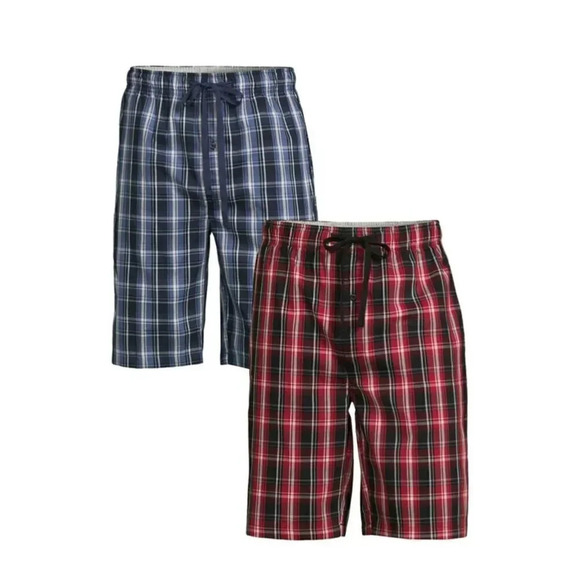 Hanes Men's and Big Men's Woven Stretch Sleep Jam Shorts, 2-Pack 2XL NWOT - Picture 1 of 9
